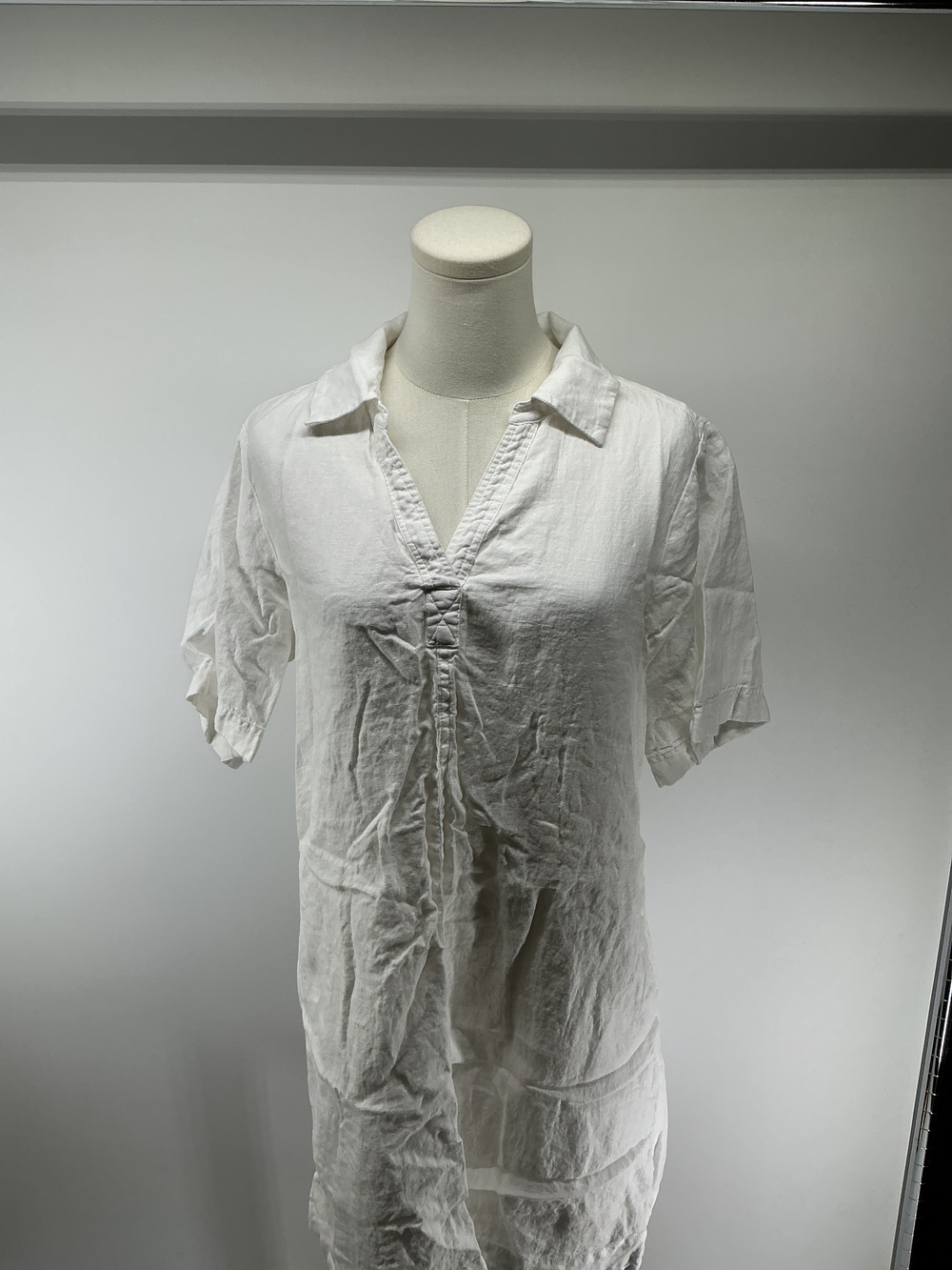 100% European Linen Popover Mini Dress